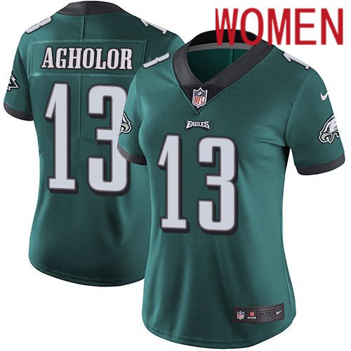 Women Philadelphia Eagles #13 Nelson Agholor Nike Midnight Green Vapor Limited NFL Jersey